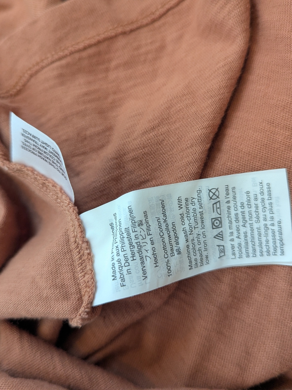 Madewell Crew Neck Long Sleeve Shirt Tee Medium 100% Cotton Burnt Orange - Picture 6 of 8